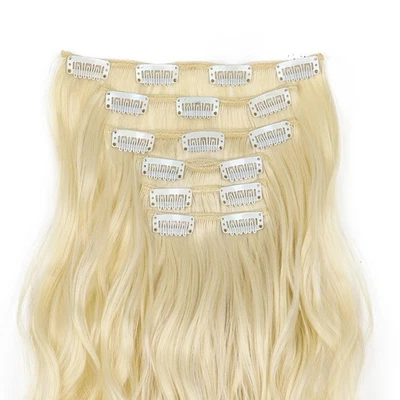 Synthetische Locken Haar Extensions Clip In Set 6 Stück 50cm lang Hitzebeständ - Bild 1 von 4