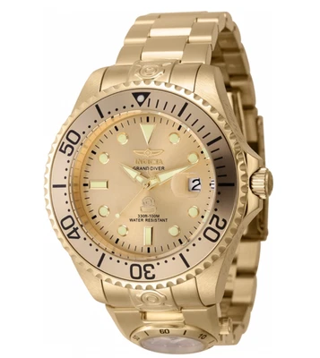 Invicta Grand Diver Triple Gold 47mm Men's Automatic Dual Time Watch 45817 - image 1 of 4