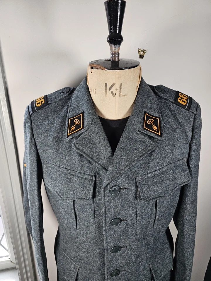 Vintage 1967 Swiss Army Wool Jacket Large Transportation Driver 40/42 Inch Chest - Image 1 of 4