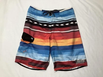 Billabong Board Shorts Para Hombres 32 Tribal Serape Rayas Surf Natación Bolsillo con Cordones Foto 1 de 4