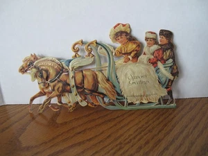 Vintage 1985 Merrimack Verlag gestanzte Schlittenfahrt viktorianischer Stil - Bild 1 von 7