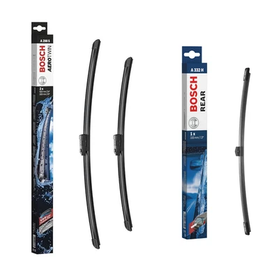 Audi Q3 Sportback Front + Rear Wiper Blade Set 2019 Onwards BOSCH A298S A402H - Image 1 of 4