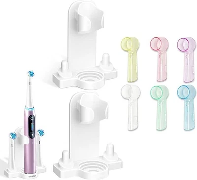 电动牙刷架适用于 Oral B iO,2 件装壁挂式牙刷支架 Ho — 第 1/4 张图片