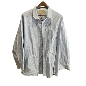 Roundtree Yorke Gold Label Herren 20 35 Big Pinpoint blau gestreift Anzughemd - Bild 1 von 6