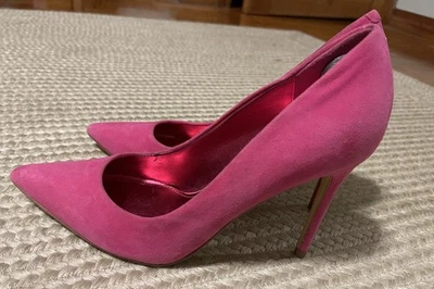 "Tacones de gamuza rosa Nine West de 4"" talla 8,5 M" Foto 1 de 4
