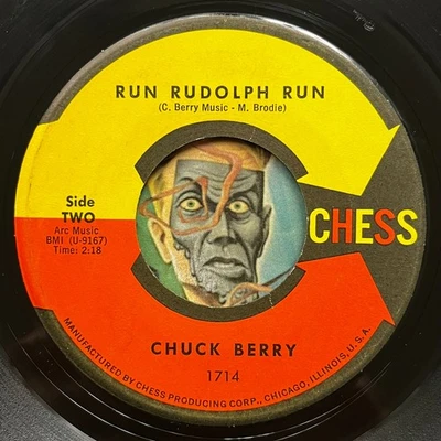 HEAR Chuck Berry 45 Run Rudolph / Merry Christmas Baby CHESS R&B Xmas rocker - Image 1 of 2
