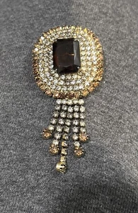 Spilla spilla nappa pendente strass vintage - Foto 1 di 7