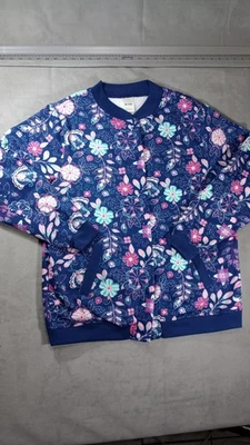 Chaqueta Bomber Vintage Blair Estampado Floral Mujer Talla Grande Tachuelas a Presión Foto 1 de 4