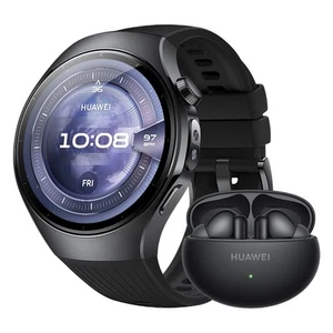 HUAWEI Watch 5 46mm Bundle Smartwatch/Fitnesstracker, schwarz, HarmonyOS - Bild 1 von 6