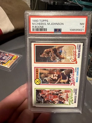 1980 Topps Basketball Magic Johnson RC Rookie Ron Boone Maurice Cheeks PSA 7 - Image 1 of 2