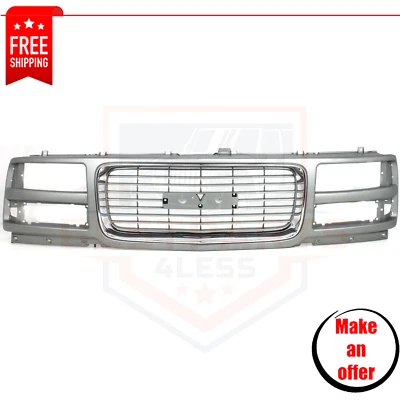 Grille for 1996-2002 GMC Savana 1500/3500 w/ Composite Headlight Gray Plastic - Image 1 of 4