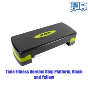 Tone Fitness Aerobic Step Platform, Black and Yellow - Picture 1 of 5