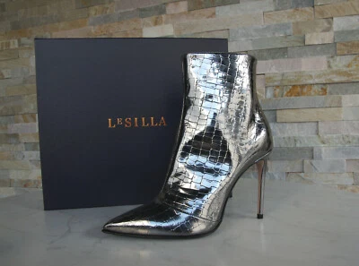 Le Silla 37.5 Botines Tacones Zapatos Plateados Nuevos Precio de venta sugerido por el fabricante 665 € Foto 1 de 4