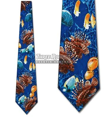 Sea Life Tie Fish Neckties Mens Tropical Ocean Coral Neck Tie NWT - Image 1 of 3