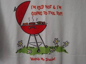 Camisa Barbacoa L Parrilla Chef Hamburguesa Hot Dog I'm Red Hot I'm Going To Top T Blanca - Imagen 1 de 4