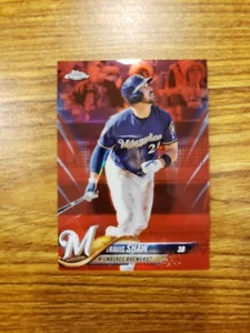 2018 Topps Chrome Red Refractors #105 Travis Shaw - Picture 1 of 6