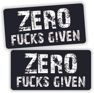 2pk Funny ZERO F**KS GIVEN Hard Hat Sticker Decal - Picture 1 of 3
