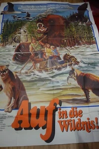 Altes Plakat Kino Film A00 1,90*1,60 AUF IN DIE WILDNIS - Foto 1 di 1