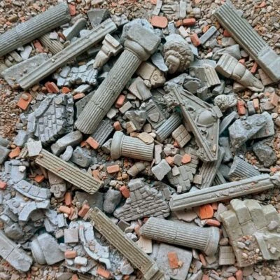 Painted Diorama 1/35 WWII Ruins Building Model Rubble Brick Base Accessories Toy - Image 1 of 4