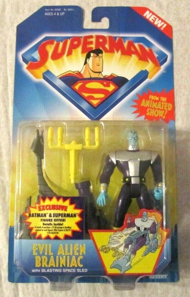 Superman Animated Show Evil Alien Brainiac Action Figure 1996 Kenner R1