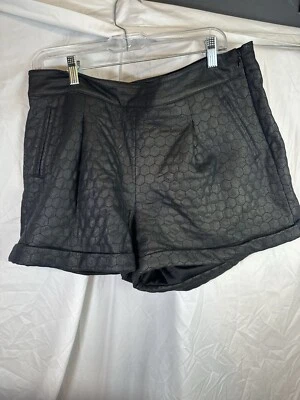 CATHERINE Malandrino Black Soft Cuffed Pattern Shorts Sz 14 NWT - Image 1 of 3