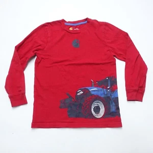 Carhartt Shirt Boys 7 Red Graphic Print Crew Neck Long Sleeve Casual Pullover - Picture 1 of 7
