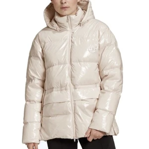 Adidas Damen Winter Jacke Parka Mantel Steppjacke Daunenjacke glanz hell beige - Picture 1 of 13
