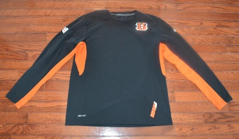 Cincinnati Bengals Nike Shirt Adult Large On Field Dri-Fit Long Sleeve Logo NFL Cover