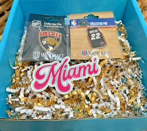 Miami Sports 3-Piece Bundle – Florida Panthers & Miami Heat Pins + Miami Sticker - Picture 1 of 4