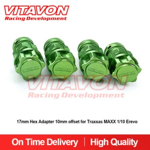 Vitavon Alu#7075 Adattatore esagonale 17 mm offset 10 mm per slitta Traxxas MAXX 1/10 Erevo - Foto 1 di 5