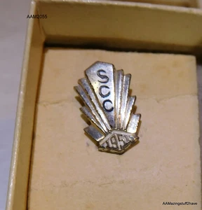 1951 Silver School Pin Burr Patterson & Auld Co.  SCC Pin 15mm Sterling Vtg MCM - Picture 1 of 10