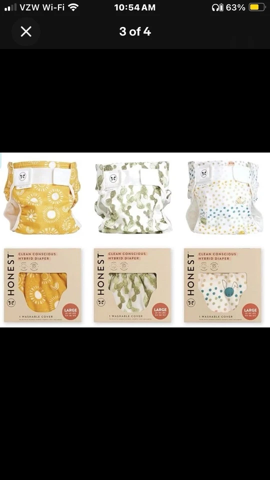 Honest Hybrid Cloth Diaper Covers with Pocket-Sling, Large (22-40 lbs) - Image 1 of 3