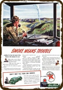 1941 FOREST RANGER Lookout Tower TEXACO Vntge-Look DECORATIVE REPLICA METAL SIGN - Picture 1 of 1