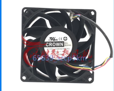 CROWN AGB09238B24U DC24V 1.13A High Speed Large Air Volume 4Pin 92X92X38MM FAN - Image 1 of 4