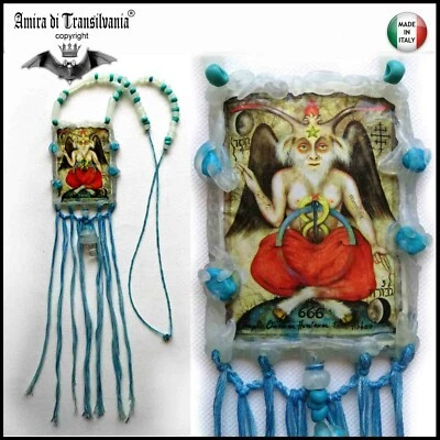 baphomet Talisman Halskette Anhänger Amulett Schmuckset Satan Teufel - Bild 1 von 4