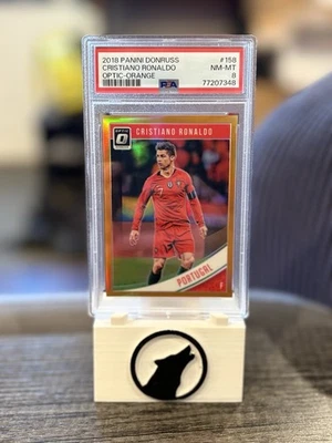 2018 Panini Donruss Cristiano Ronaldo #158 Optic Orange Prizm /99 PSA 8 Portugal - Image 1 of 4