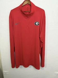 Nike Georgia Bulldogs Pullover Dri-FIT Half Zip Mens 3XL Red UGA - Picture 1 of 5