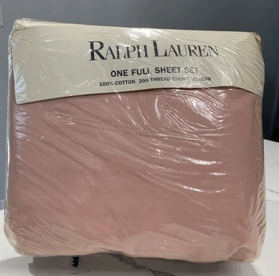 Ralph Lauren Vintage Premium Full Set Pink Classic Sea Shell Cotton 200 Thread - Image 1 of 4