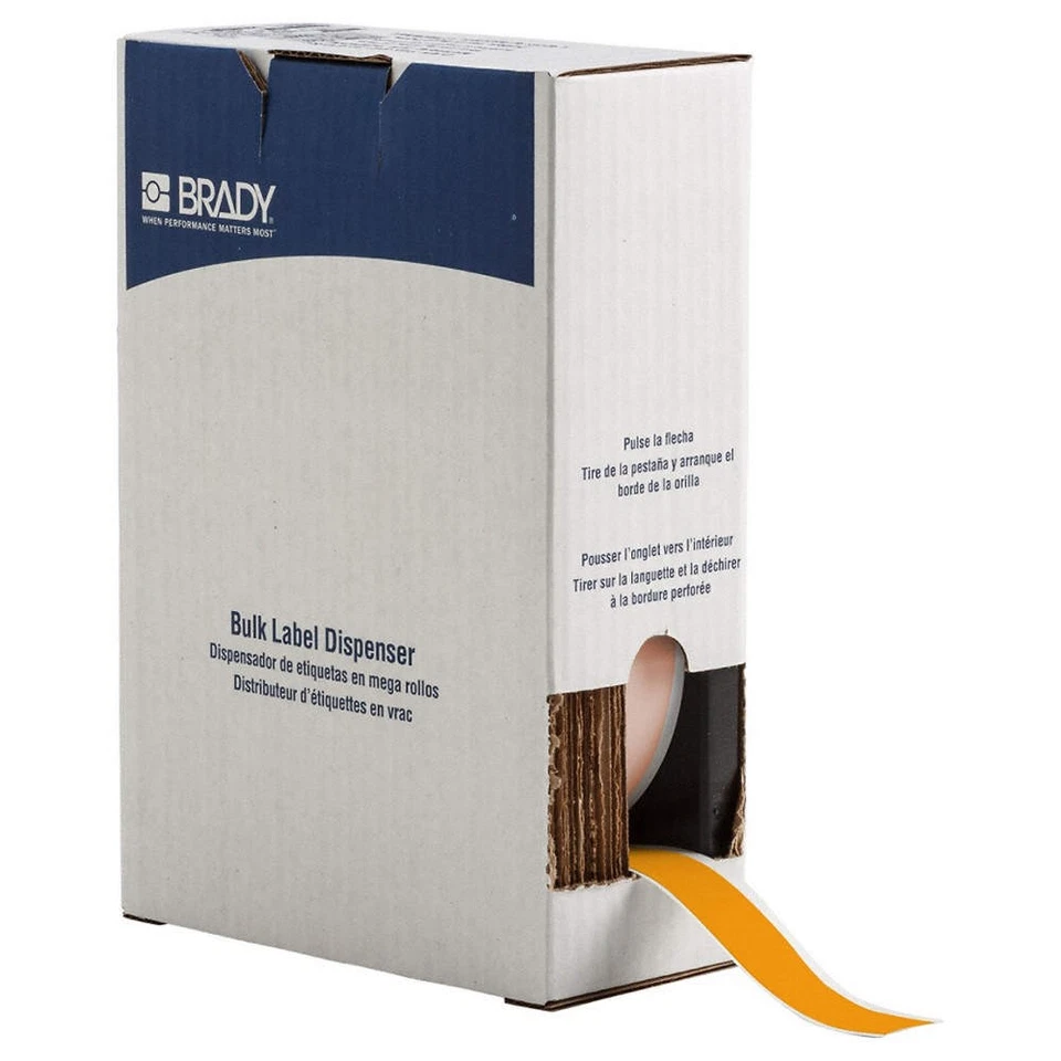 BRADY BM7C-1000-584-YL Label,1 in W,Outdoor,Yellow 803R09 - Image 1 of 1