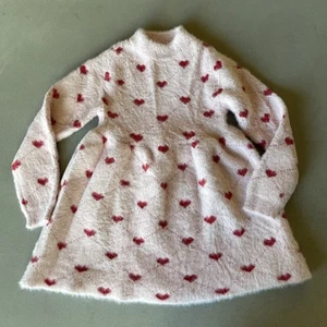 Lola And The Boys Girls Size 8 Sweethearts Pink And Red Hearts Sweater Dress - Picture 1 of 6