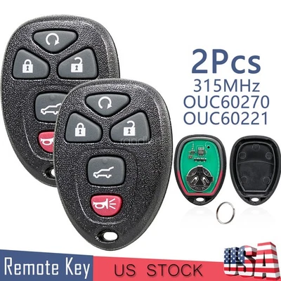 2 For 2008 2009 2010 2011 2012 2013 Chevy Tahoe Buick Enclave Remote Fob  Key - Image 1 of 4