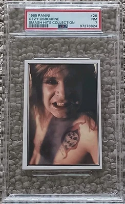 1985 Panini Smah Hits Collection #26 Ozzy Osbourne PSA 7 NM - Image 1 of 3