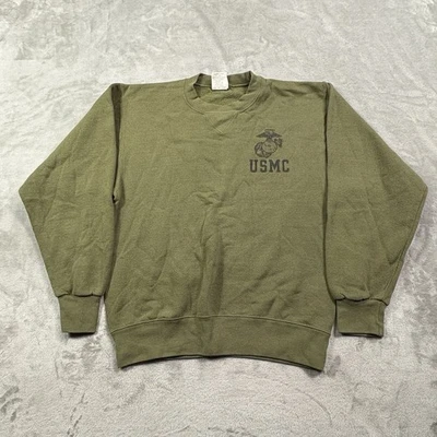 Suéter masculino vintage Soffe USMC S verde Marine Corp gola redonda pulôver - Imagem 1 de 4