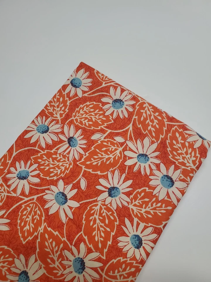 American Jane Fabric Orange Floral Moda Retro Daisy Sew Quilt OOP FAT QUARTER - Image 1 of 1