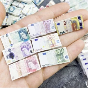 20PC 1/6 Scale Dollhouse Miniatures Accessories EUR Banknote Money 11.5" Model - Picture 1 of 27