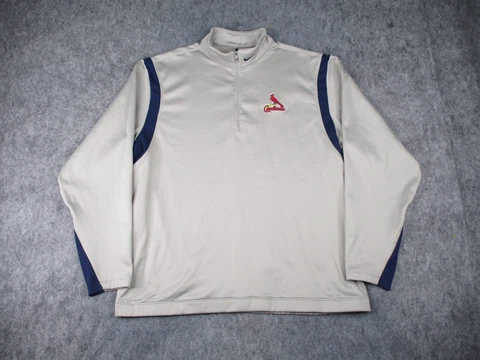 St Louis Cardinals Sweatshirt Mens 2XL XXL Gray Nike Sweater Therma Fit MLB Golf Cover