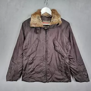 Prada Jacke Damen Größe 40 Braun Fellbesatz Kragen Goretex - Bild 1 von 22