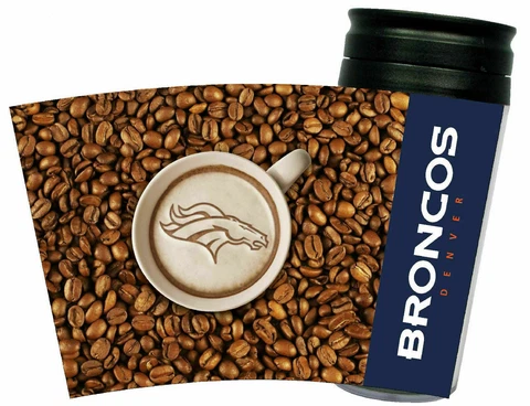 NEW! DENVER BRONCOS LATTEAM COFFEE ART TRAVEL TUMBLER 16oz LICENSED Cover