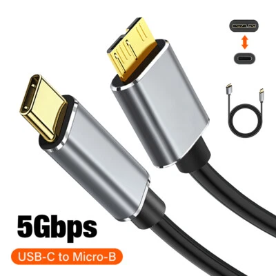 USB 3.0 Type C USB C To Micro B Male Converter 5Gbps Hard Disk Drives Cable Cord - image 1 of 4