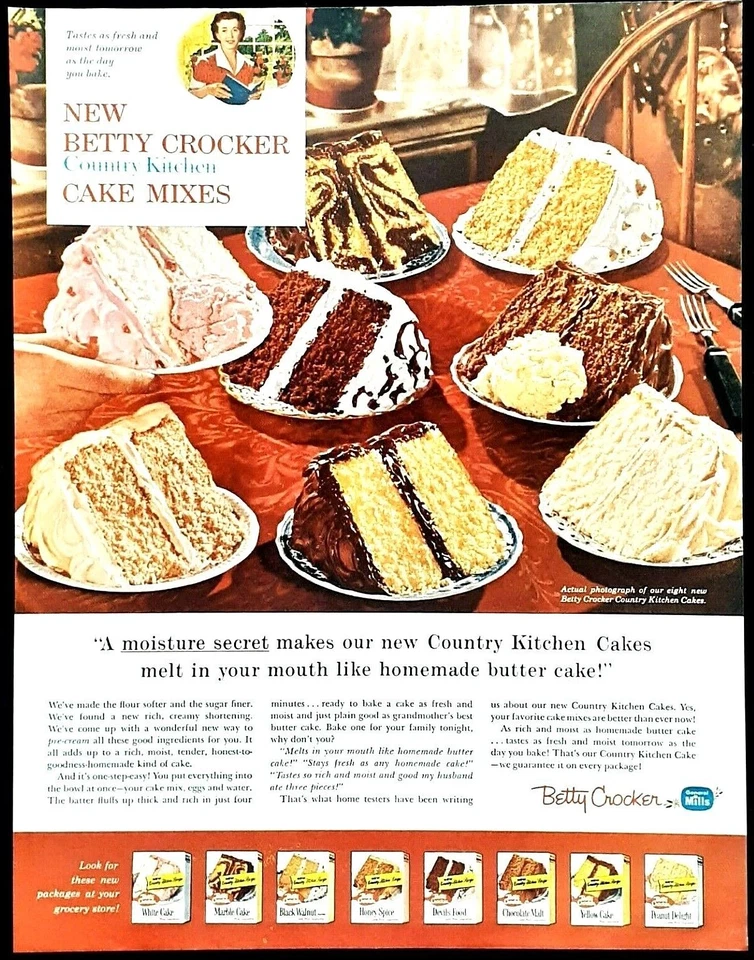 Betty Crocker cake mix ad Vintage 1960 original  advertisement 13.5 x 10.5 - Image 1 of 1